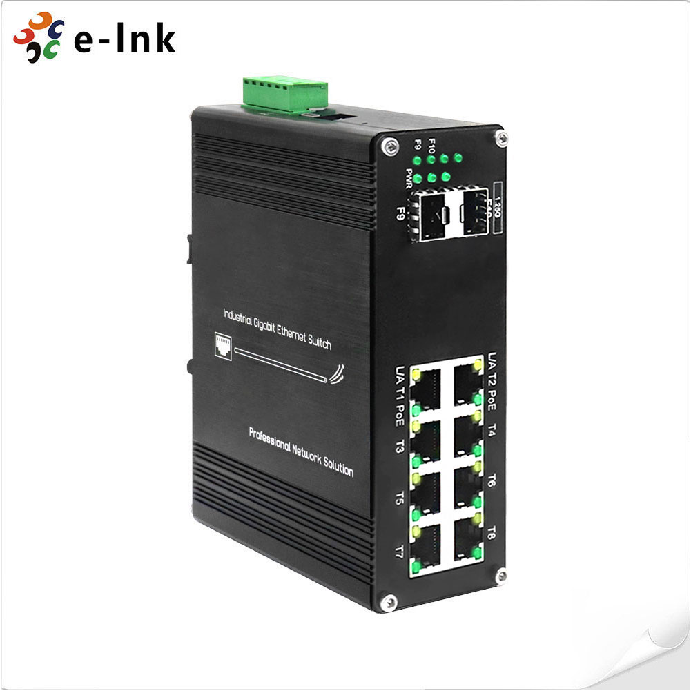 Managed Gigabit Poe Switch 8 Port 802.3At - Industriell verwalteter 8-Port-Gigabit-PoE+-Switch mit 2 SFP-Steckplätzen,
