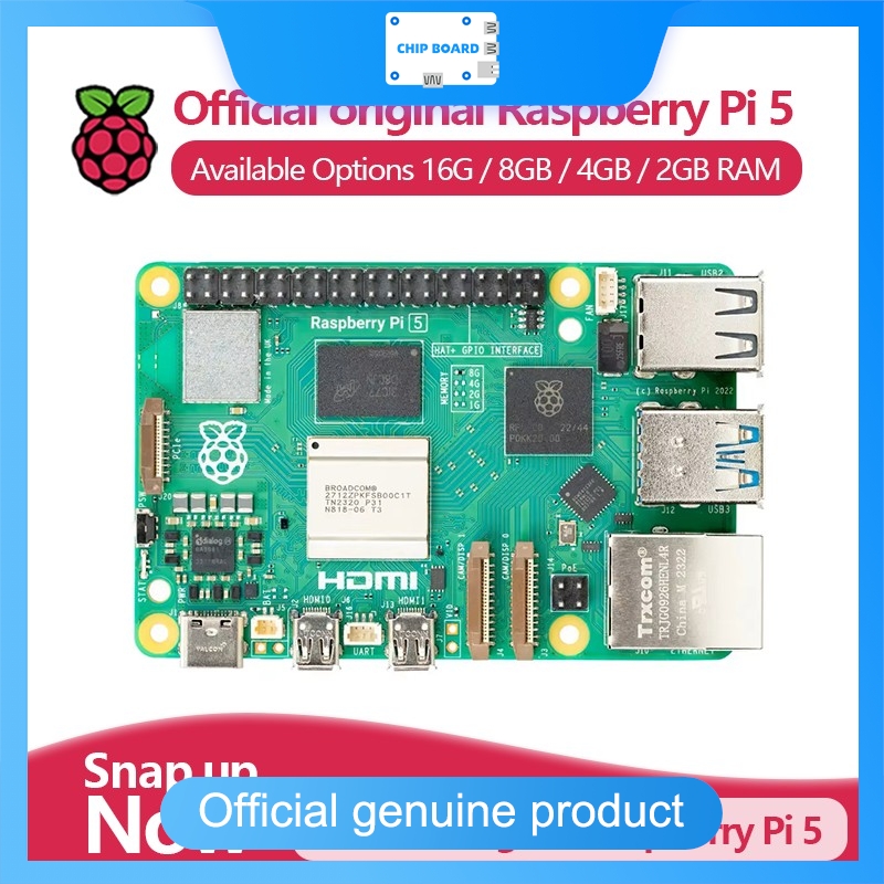 Raspberry Pi 5 8Gb - Offizieller Raspberry Pi 5 Single-Board-Computer, Cortex-A76,