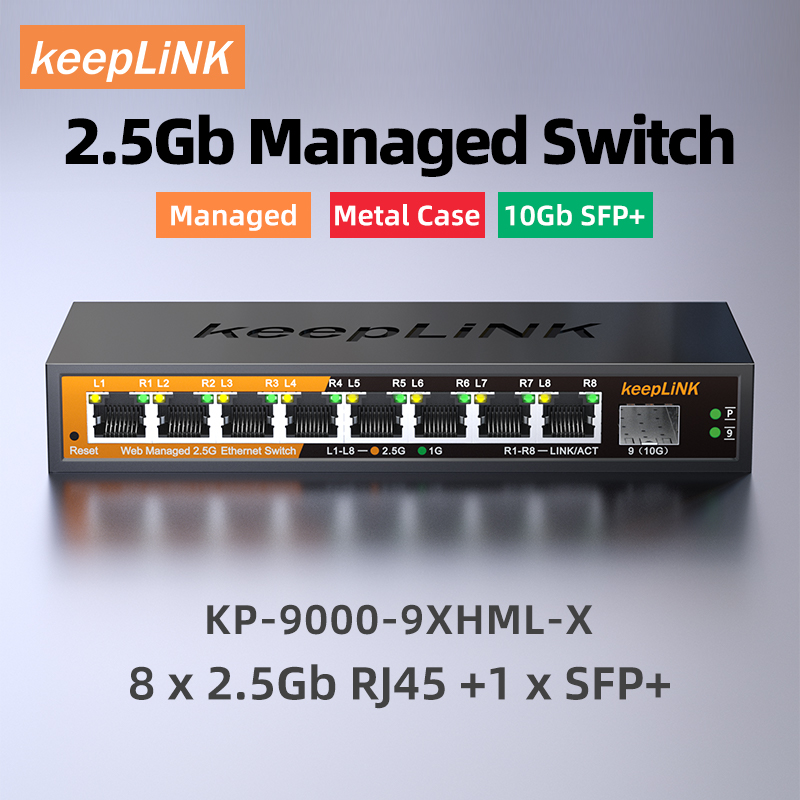 Sfp+ 10G Managed Switch 8 Port - KeepLiNK 2,5 GB verwalteter Switch mit