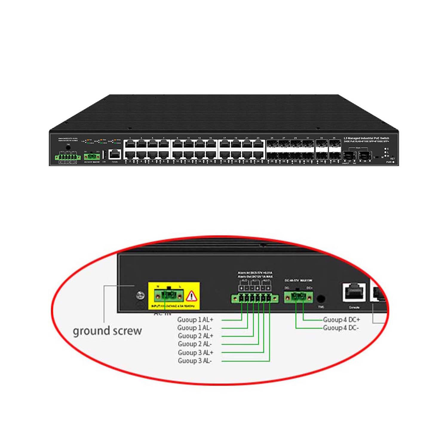 Sfp+ 10G Managed Switch 8 Port - 10G Uplink 38 Ports industrieller L3-Managed-Switch,