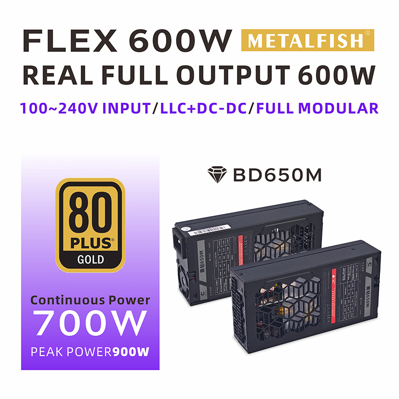 Atx Power Supply 1U Flex 500W - METALFISH Flex 600 W Modulares Netzteil