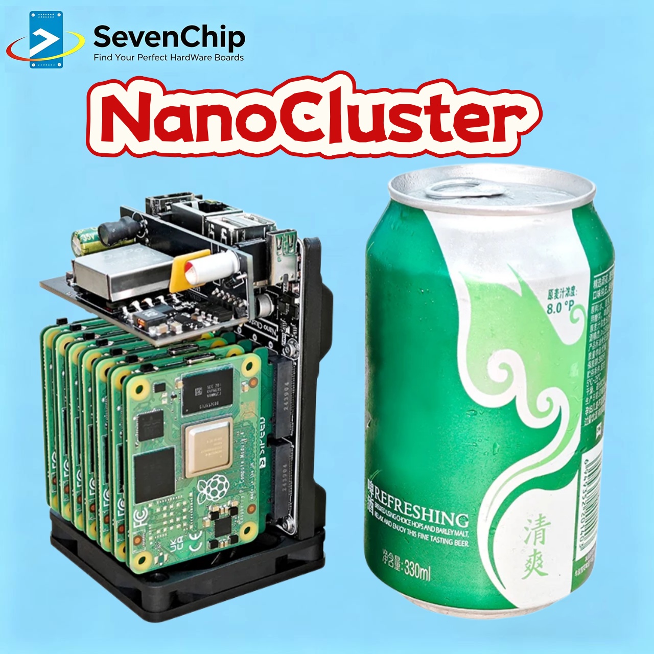 Deskpi Super6C - Sipeed NanoCluster 7x CM4/CM5 Nodes Mini-Server