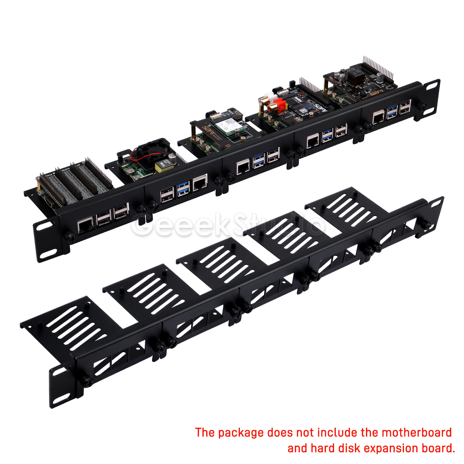 Deskpi Super6C - 1U-Rackmontage für Raspberry Pi 5/4B/3B+, abnehmbare