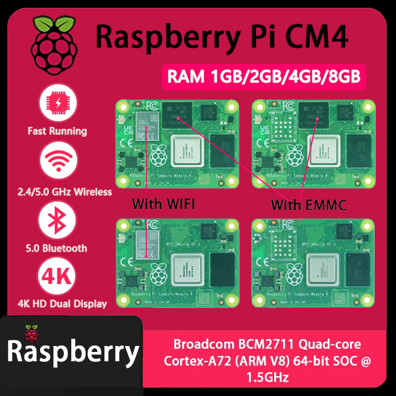 Raspberry Pi Cm4 8Gb Ram 32Gb Emmc Wifi - Raspberry Pi CM4 1 GB/2 GB/4